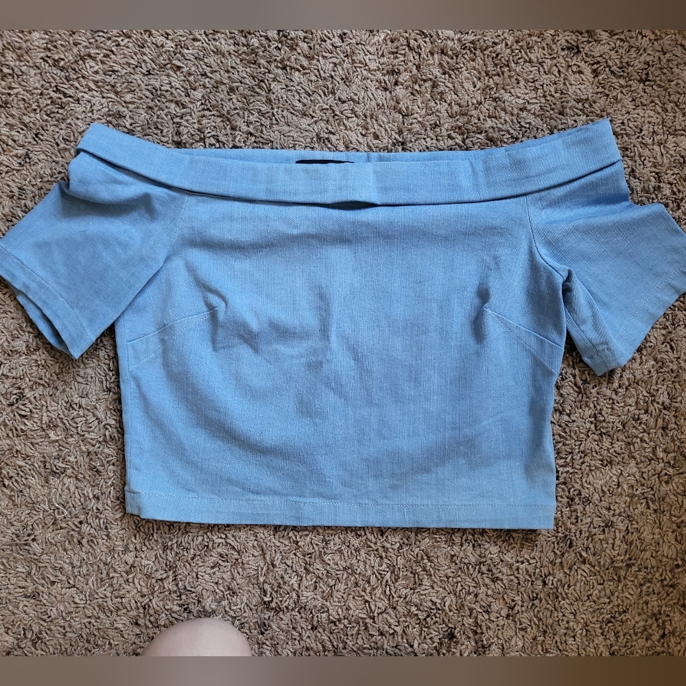 Women's Demin scoop neck top